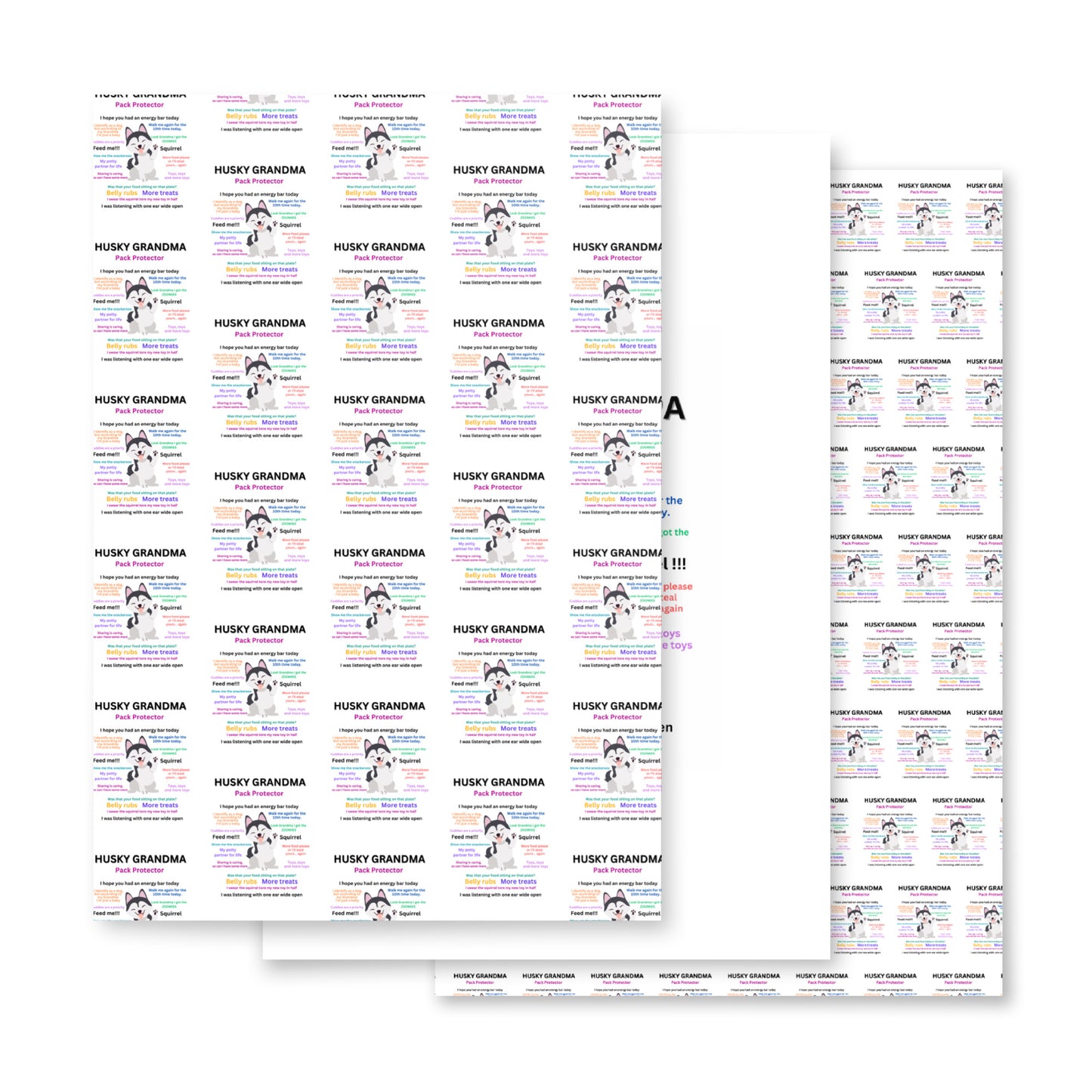 Wrapping paper sheets- Husky Collection Grandpa