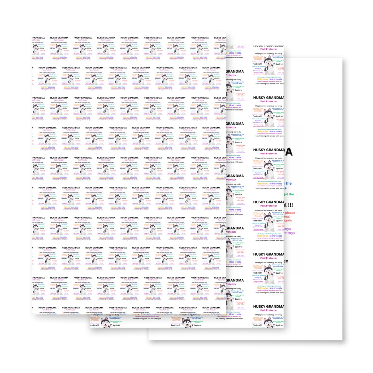 Wrapping paper sheets- Husky Collection Grandpa