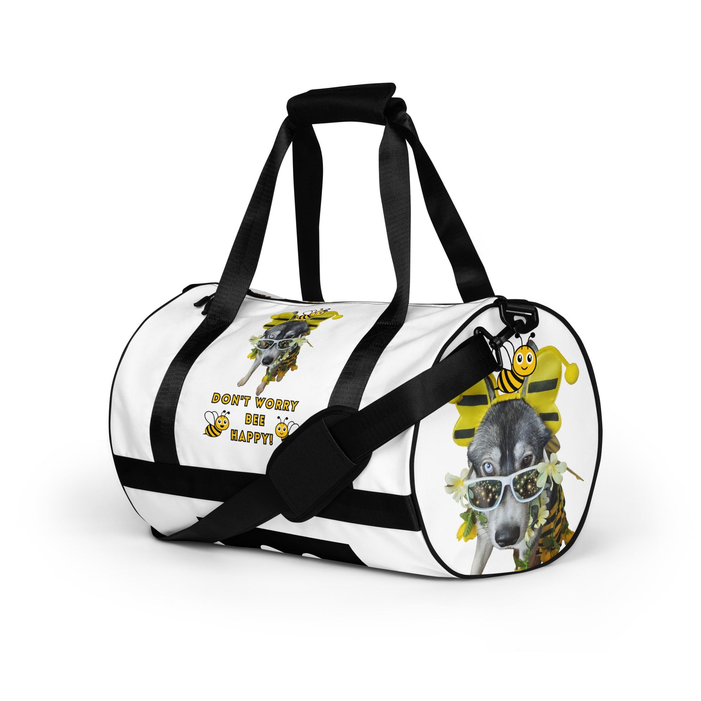 Bee Happy- All-over print gym bag