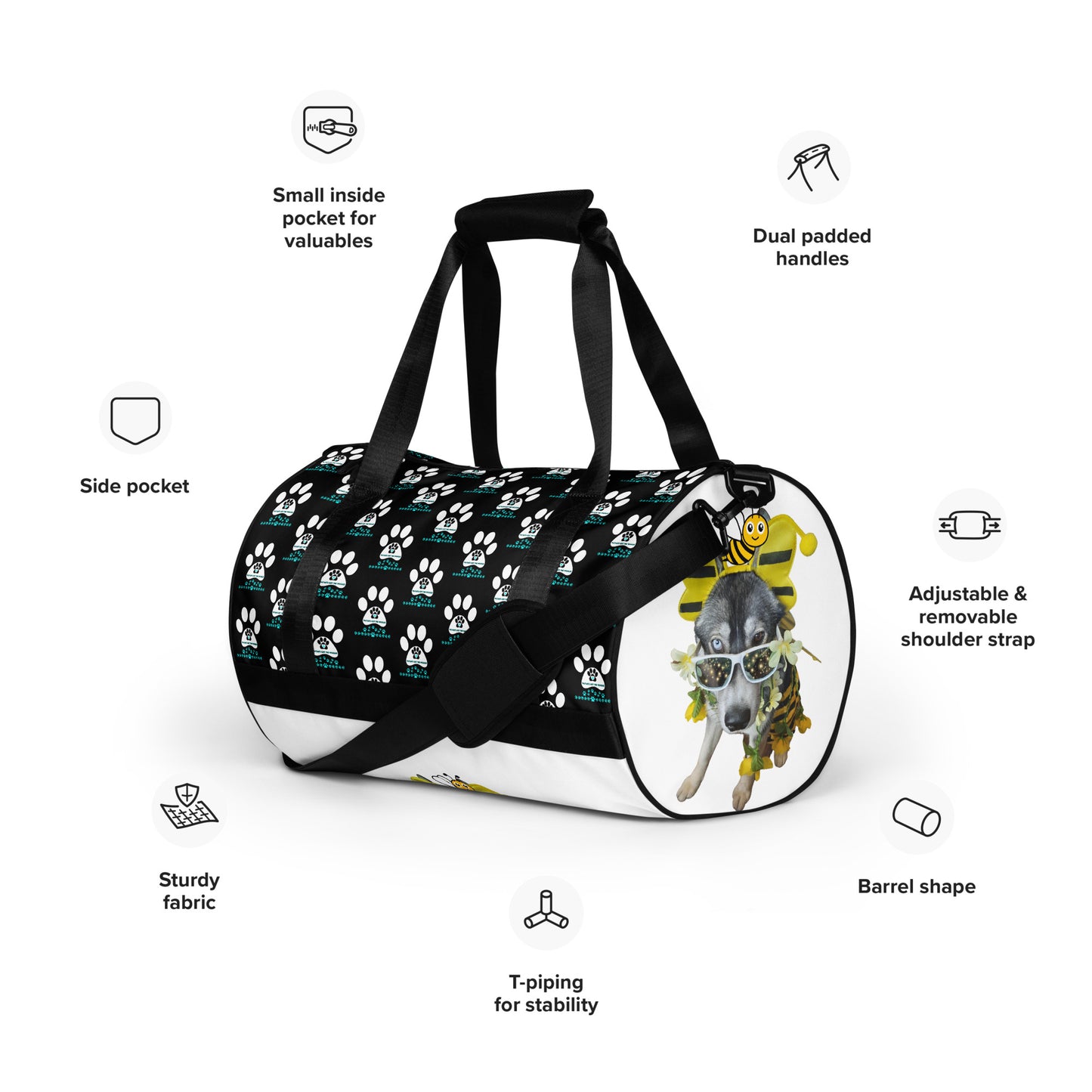 Paw Print-All-over print gym bag