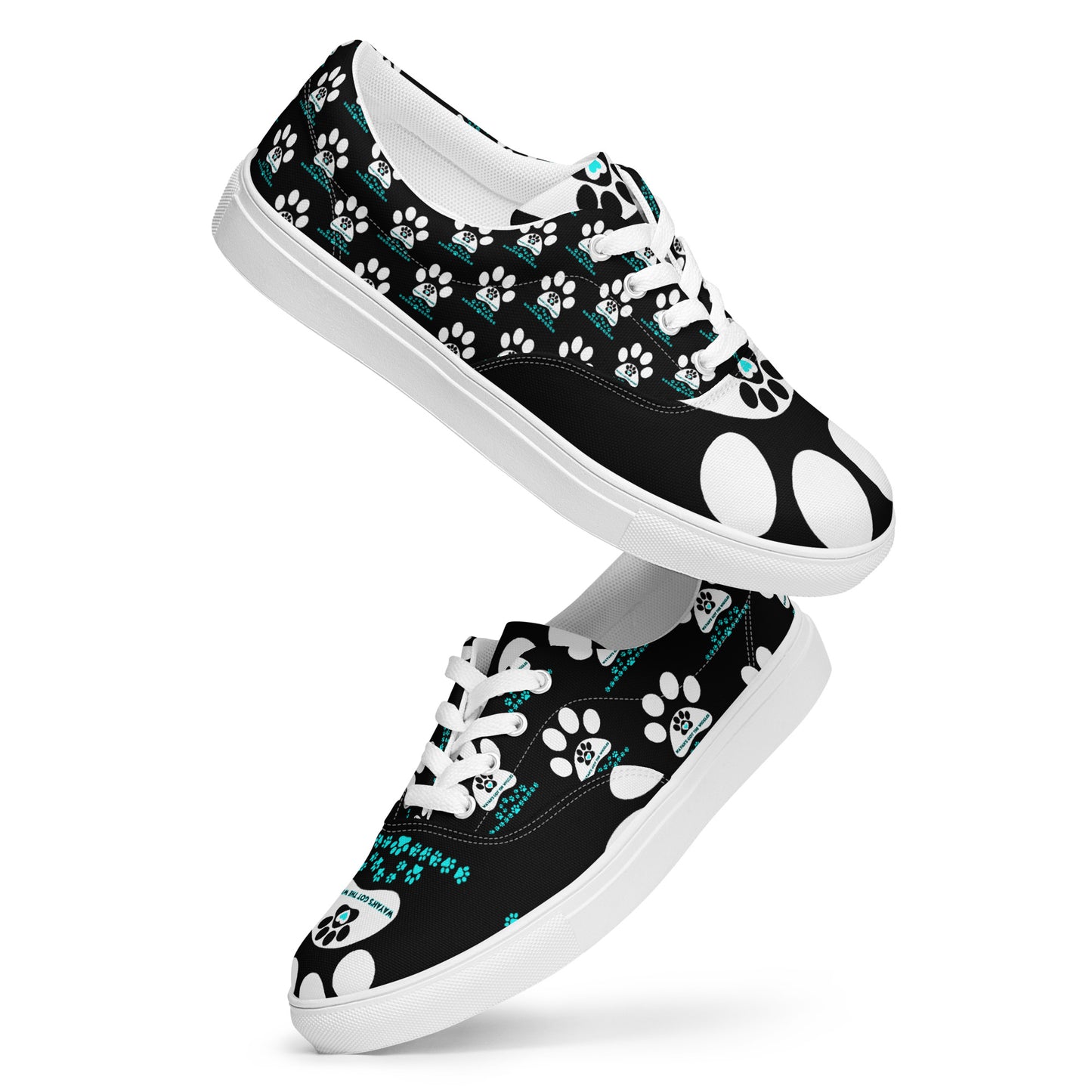 Paw Print- Men’s lace-up canvas shoes