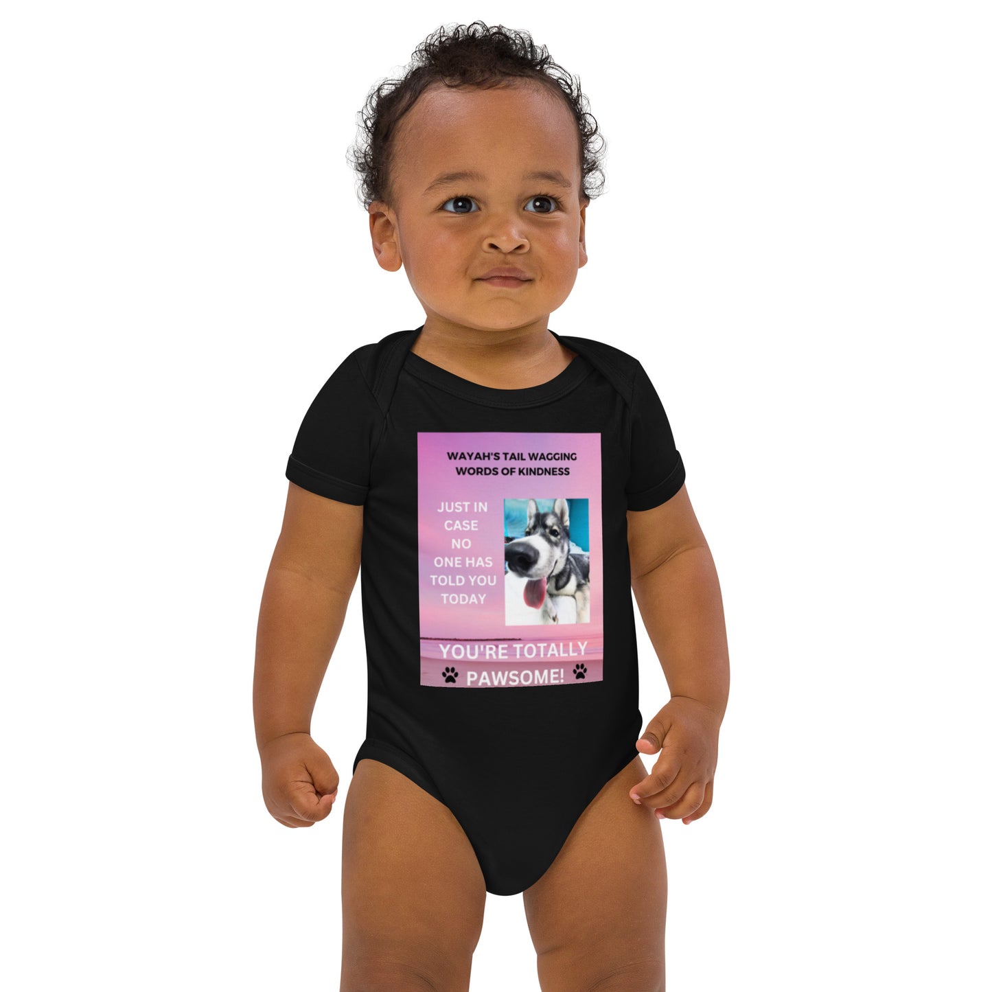 Organic cotton baby bodysuit- You're Totally Pawsome