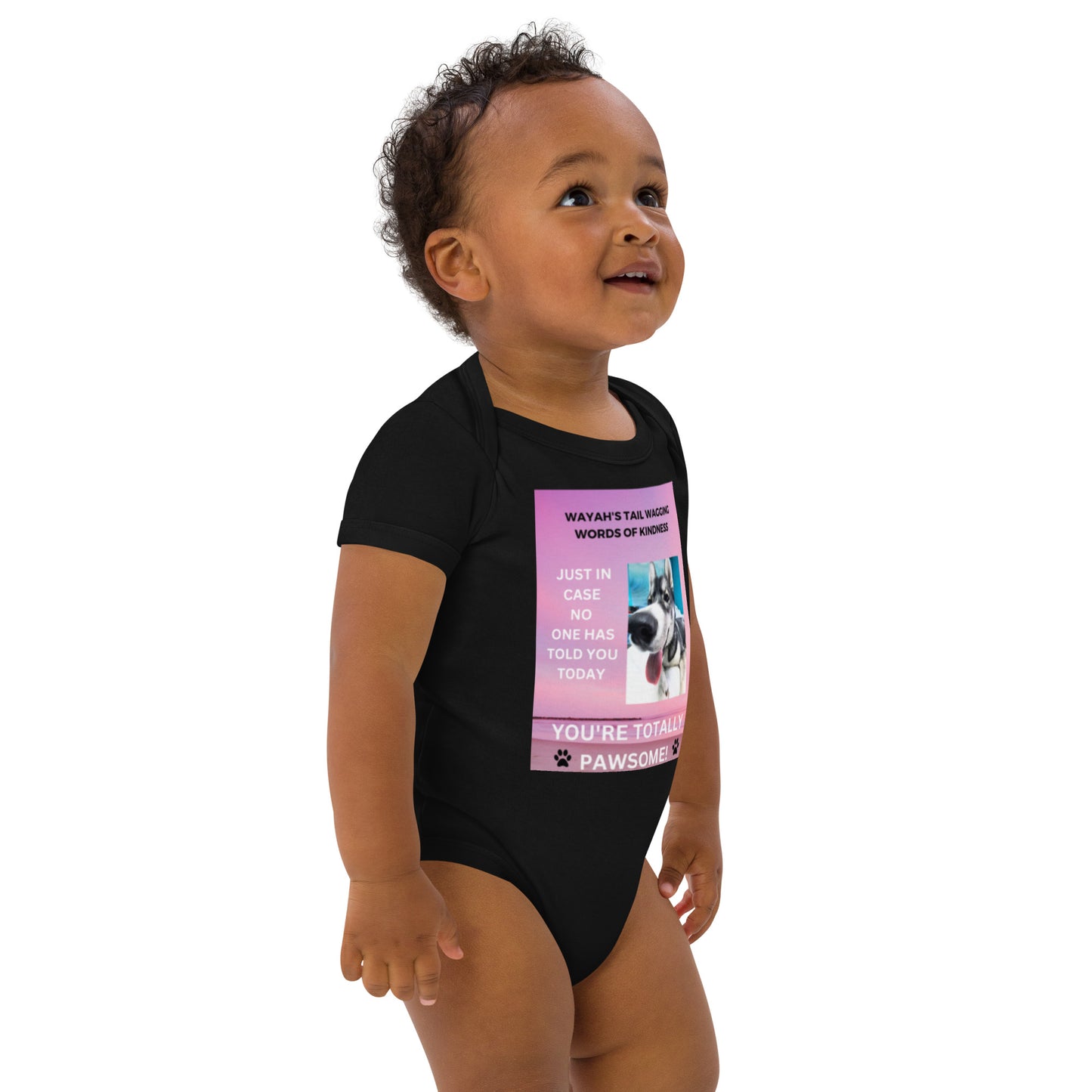 Organic cotton baby bodysuit- You're Totally Pawsome