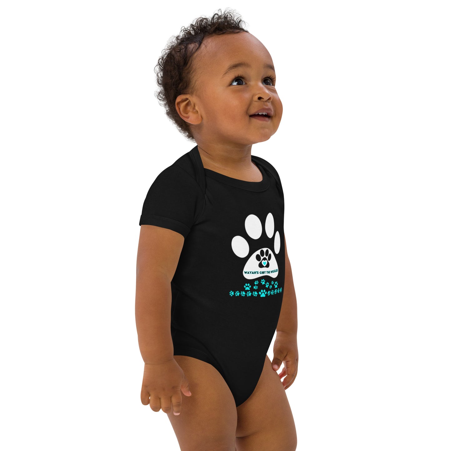 Paw Print- Organic cotton baby bodysuit