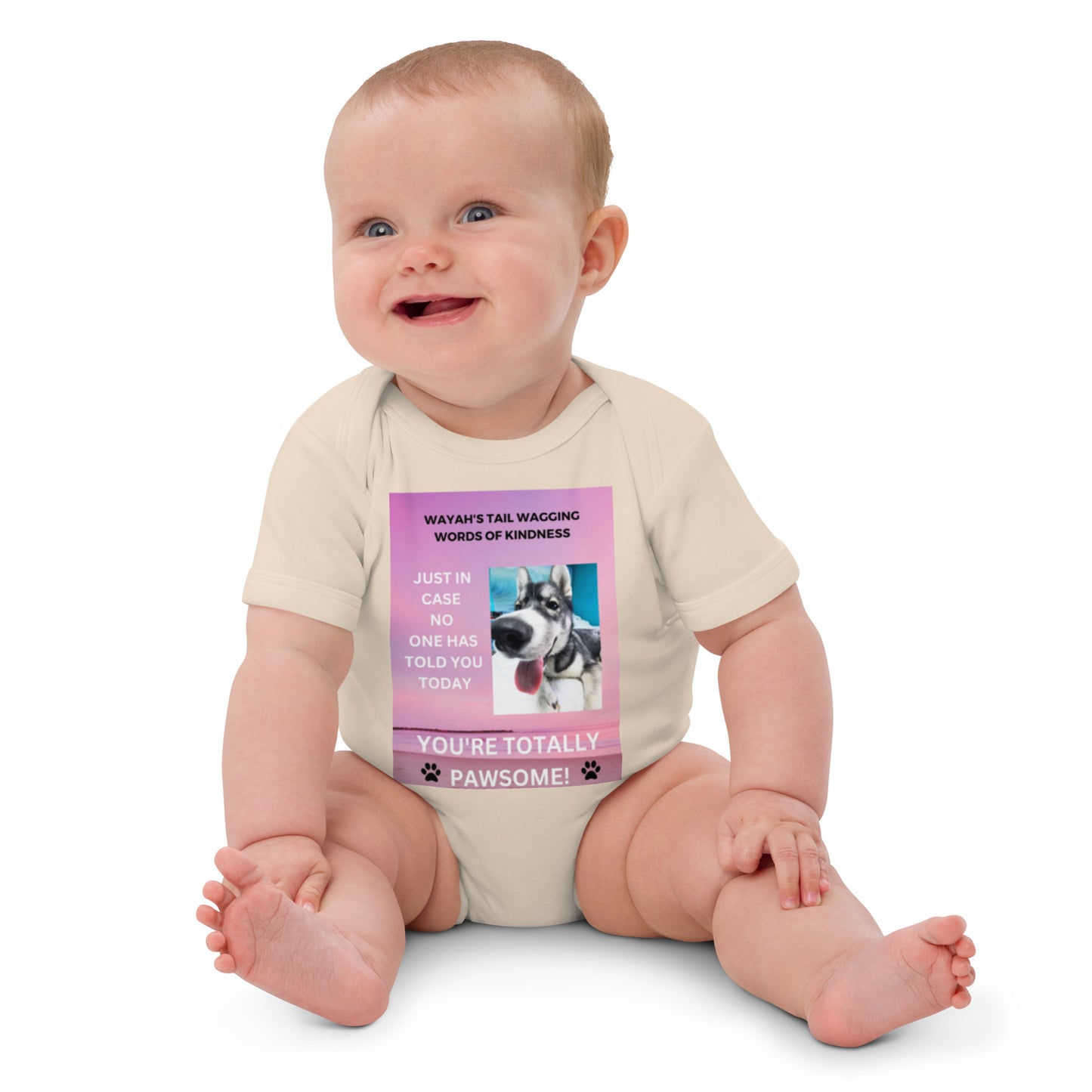 Organic cotton baby bodysuit- You're Totally Pawsome