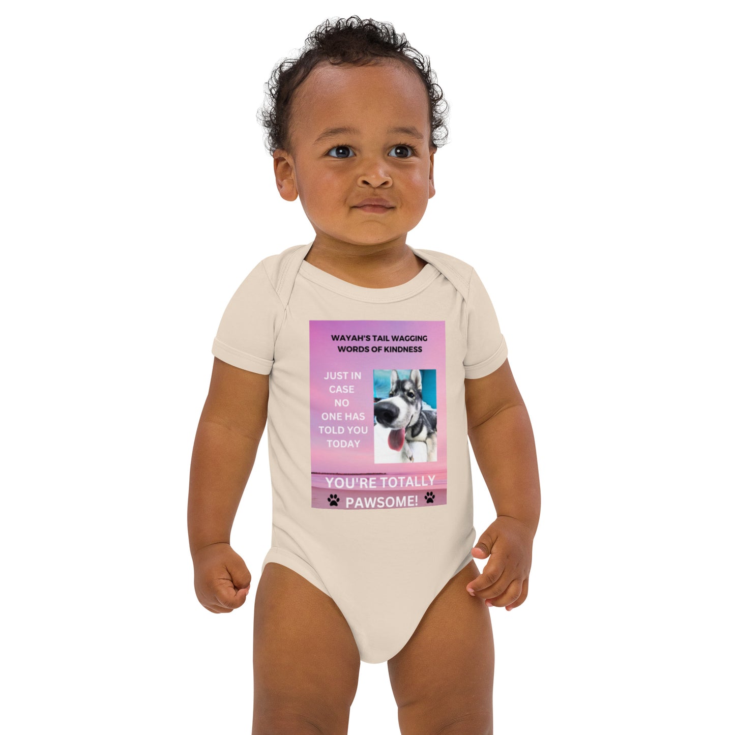 Organic cotton baby bodysuit- You're Totally Pawsome