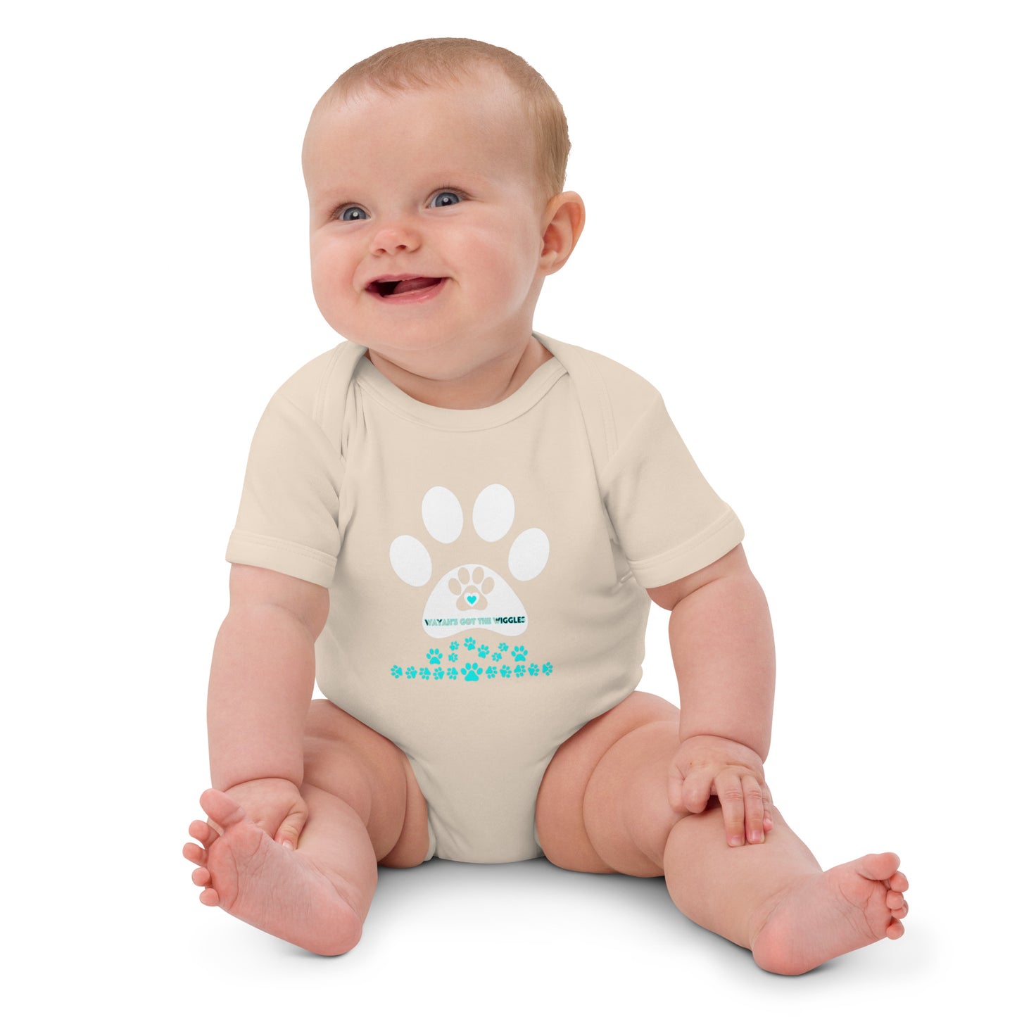 Paw Print- Organic cotton baby bodysuit