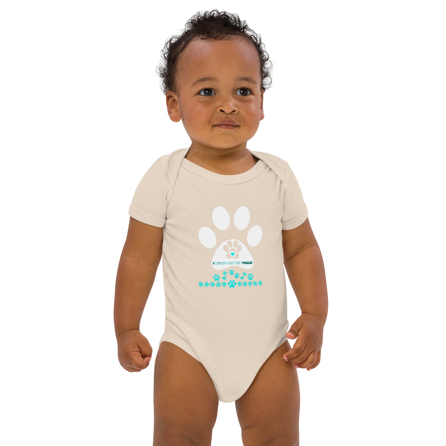 Paw Print- Organic cotton baby bodysuit