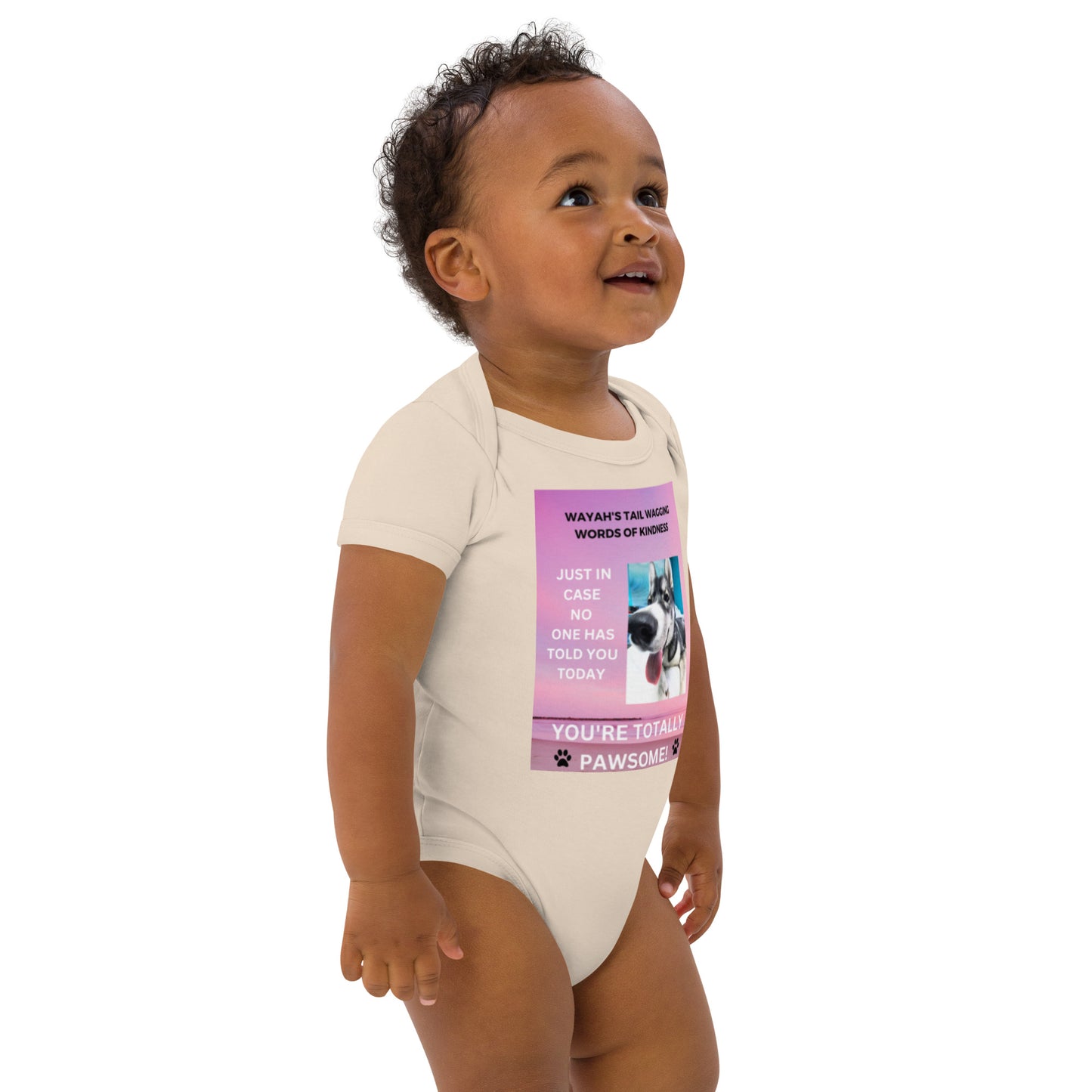 Organic cotton baby bodysuit- You're Totally Pawsome