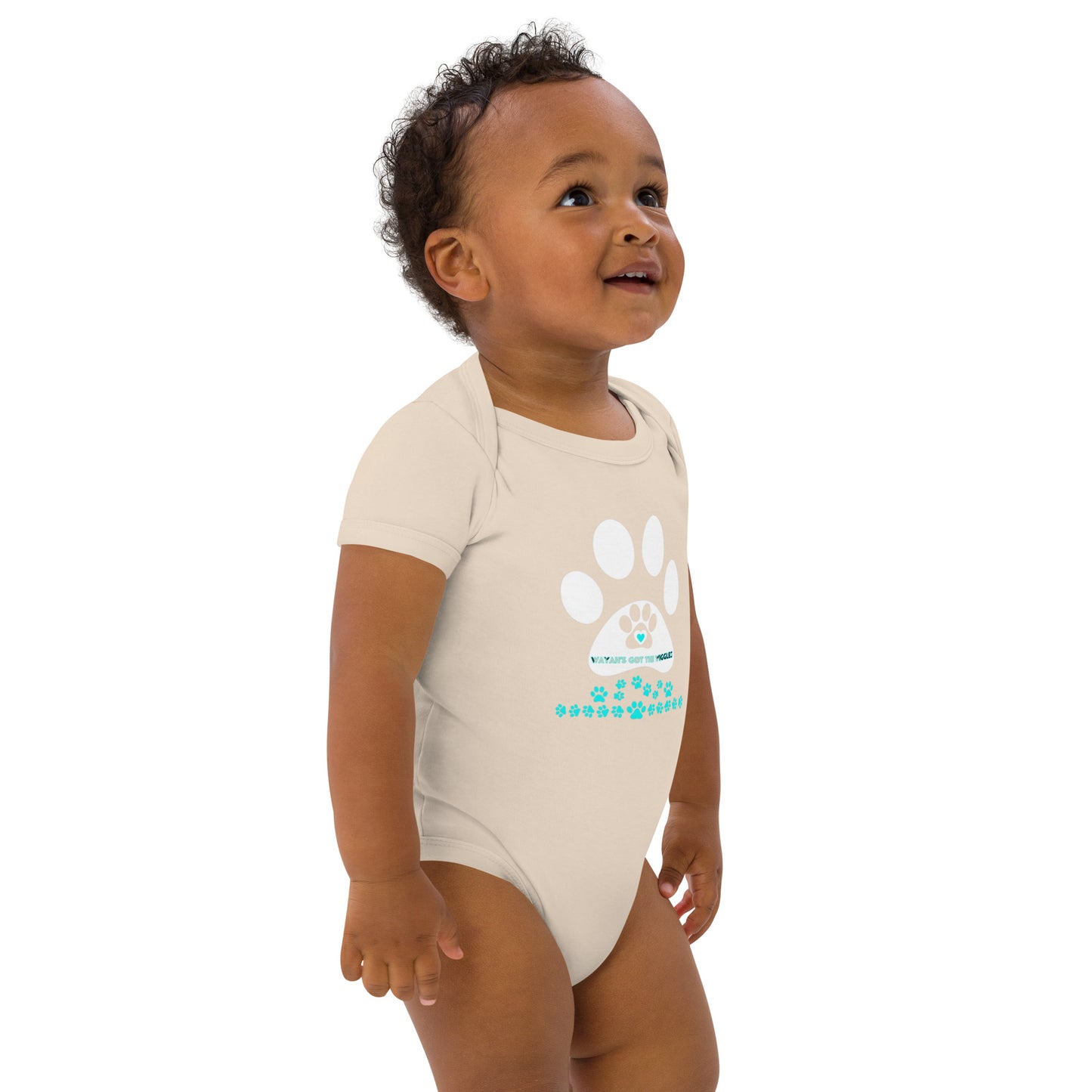 Paw Print- Organic cotton baby bodysuit