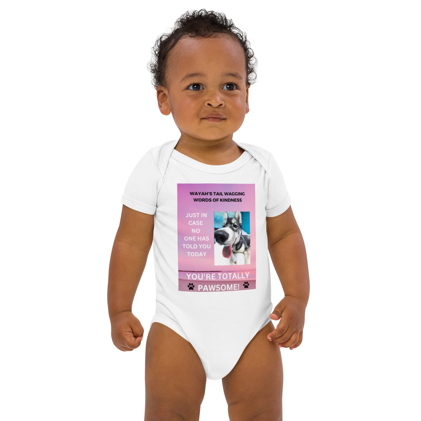 Organic cotton baby bodysuit- You're Totally Pawsome