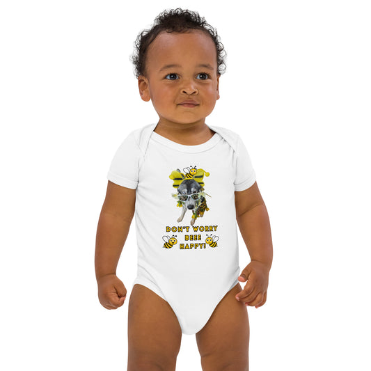 Beee Happy- Organic cotton baby bodysuit