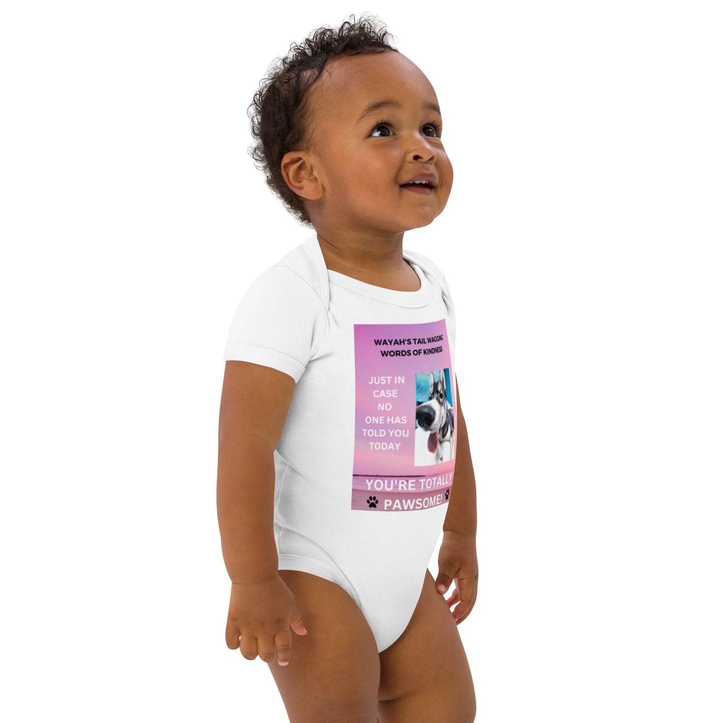 Organic cotton baby bodysuit- You're Totally Pawsome