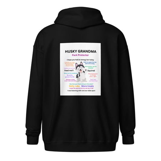 Unisex heavy blend zip hoodie-Husky Collection Grandma