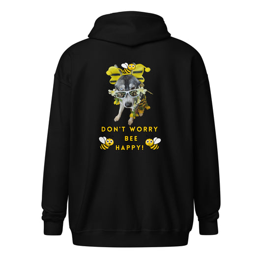 Bee Happy- Unisex heavy blend zip hoodie