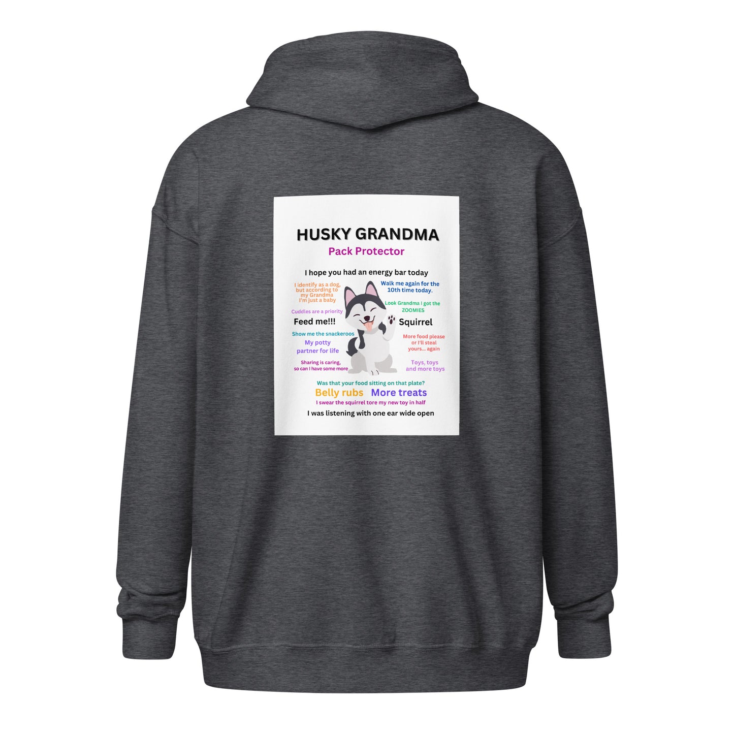 Unisex heavy blend zip hoodie-Husky Collection Grandma