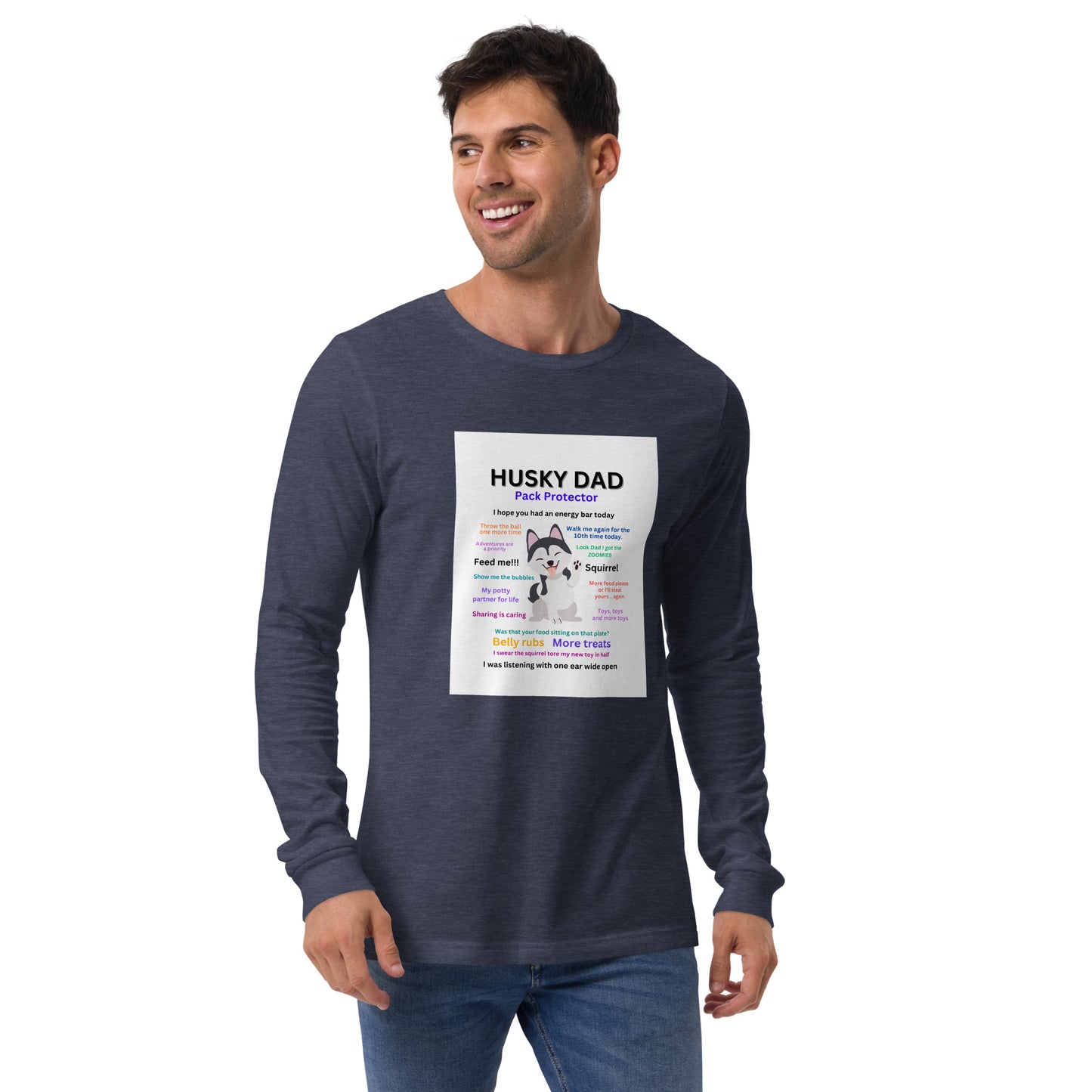 Unisex Long Sleeve Tee-Husky Collection Dad