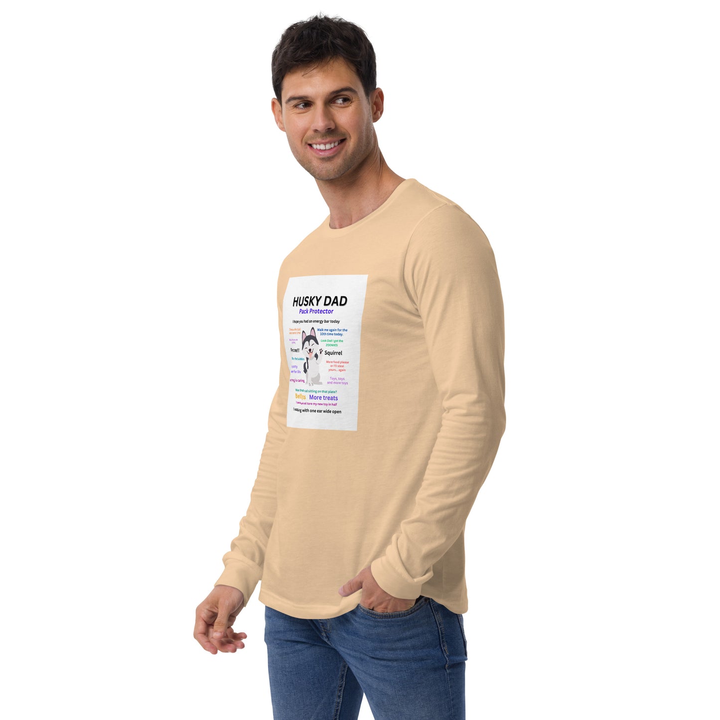 Unisex Long Sleeve Tee-Husky Collection Dad