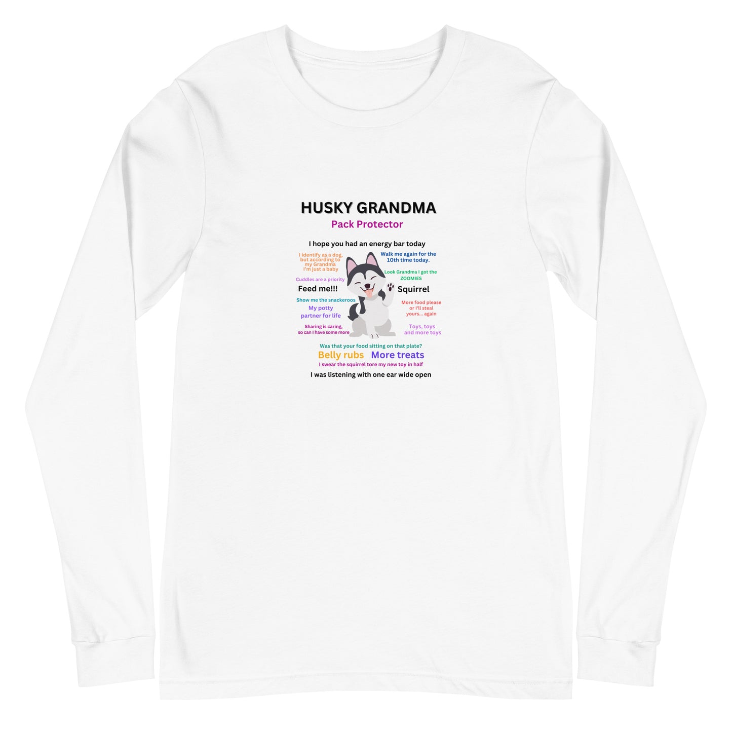 Unisex Long Sleeve Tee-Husky Collection Grandma