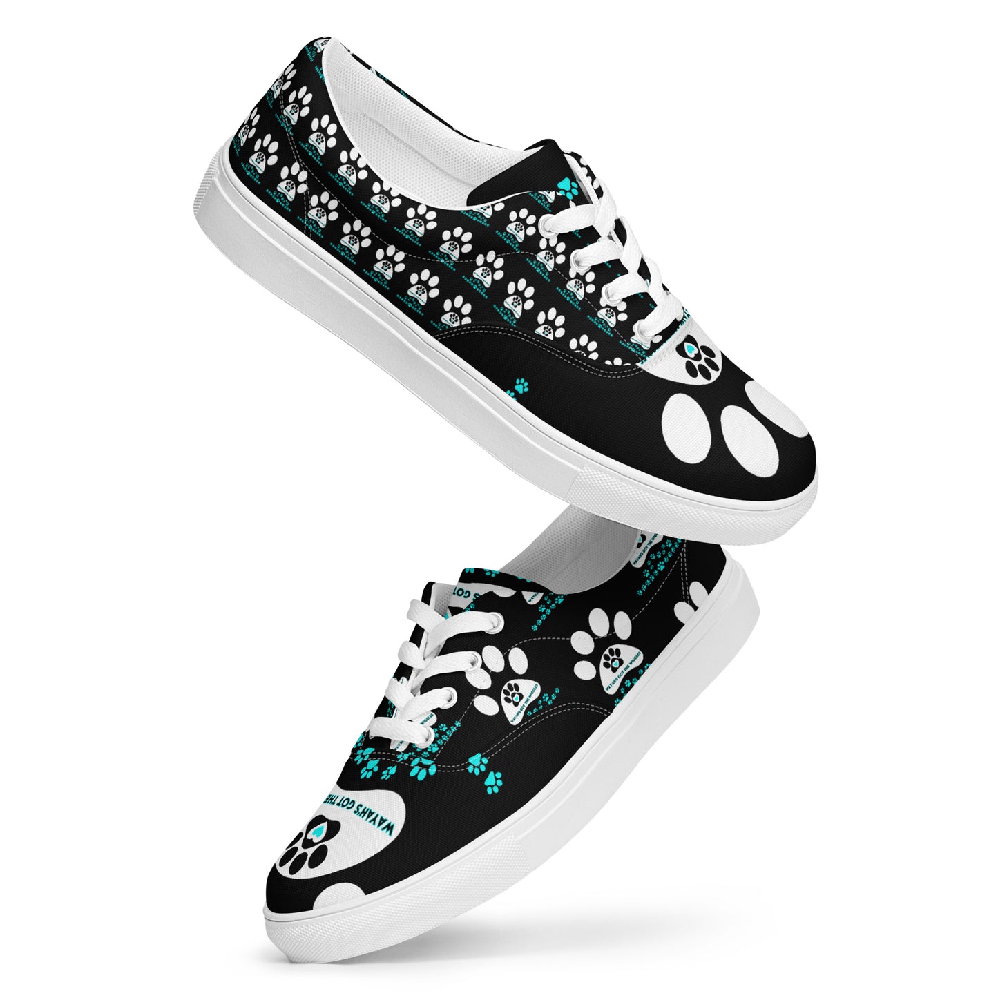 Paw Print- Women’s lace-up canvas shoes