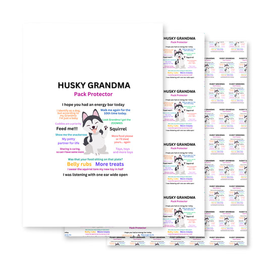 Wrapping paper sheets- Husky Collection Grandma