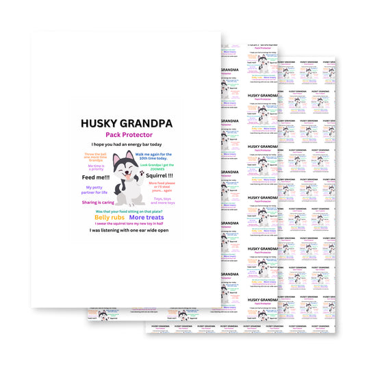 Wrapping paper sheets- Husky Collection Grandpa
