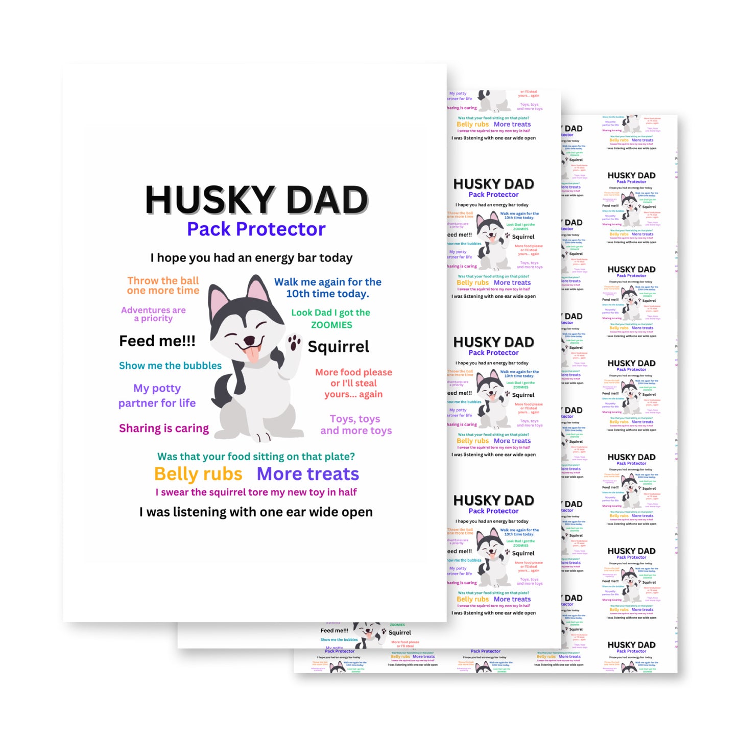 Wrapping paper sheets- Husky Collection Dad