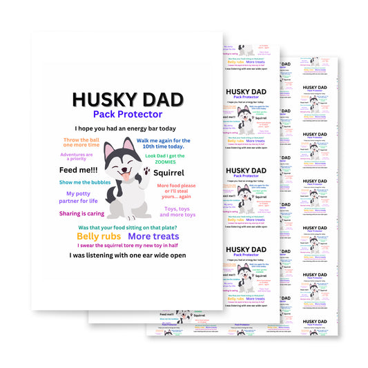 Wrapping paper sheets- Husky Collection Dad