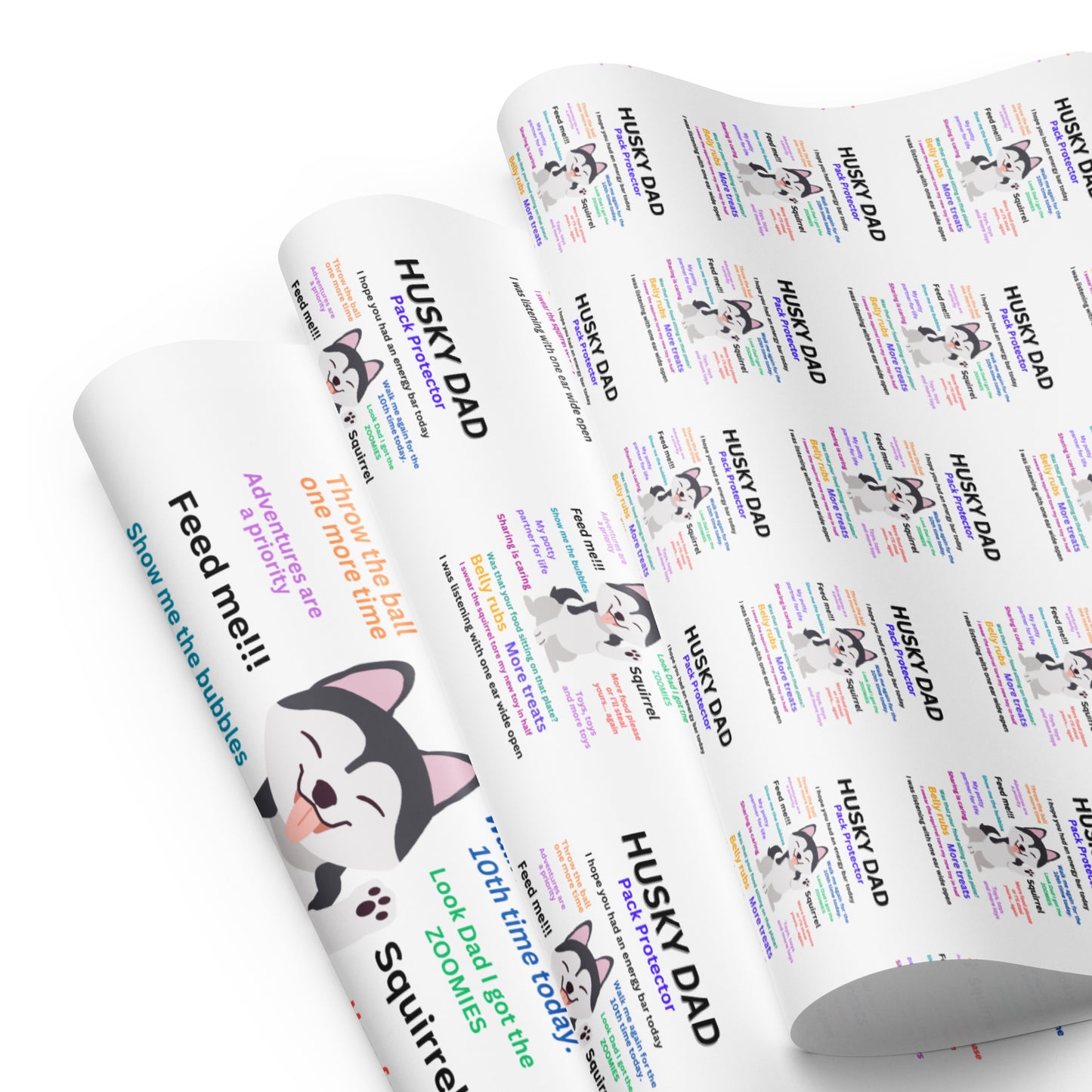 Wrapping paper sheets- Husky Collection Dad