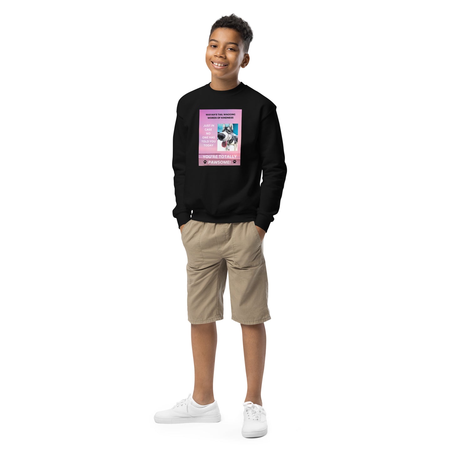 Youth crewneck sweatshirt- You're Totally Pawsome