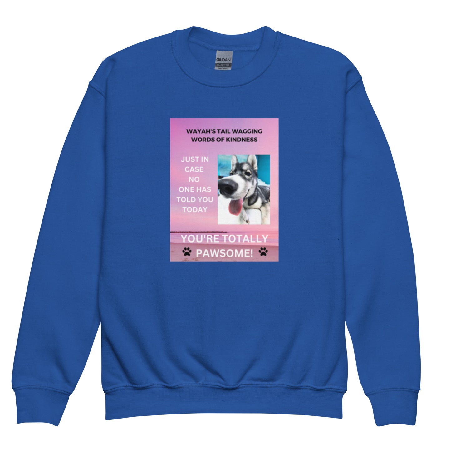 Youth crewneck sweatshirt- You're Totally Pawsome