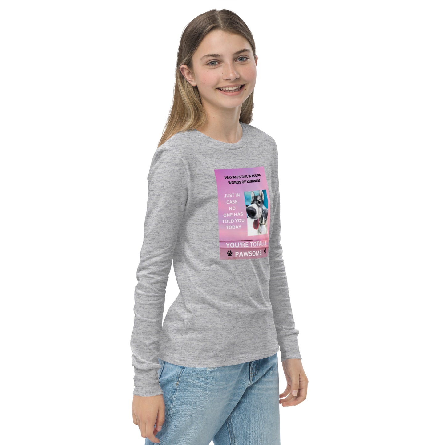 Youth long sleeve tee- You're Totally Pawsome