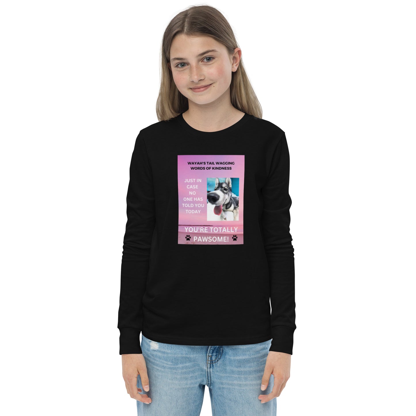 Youth long sleeve tee- You're Totally Pawsome