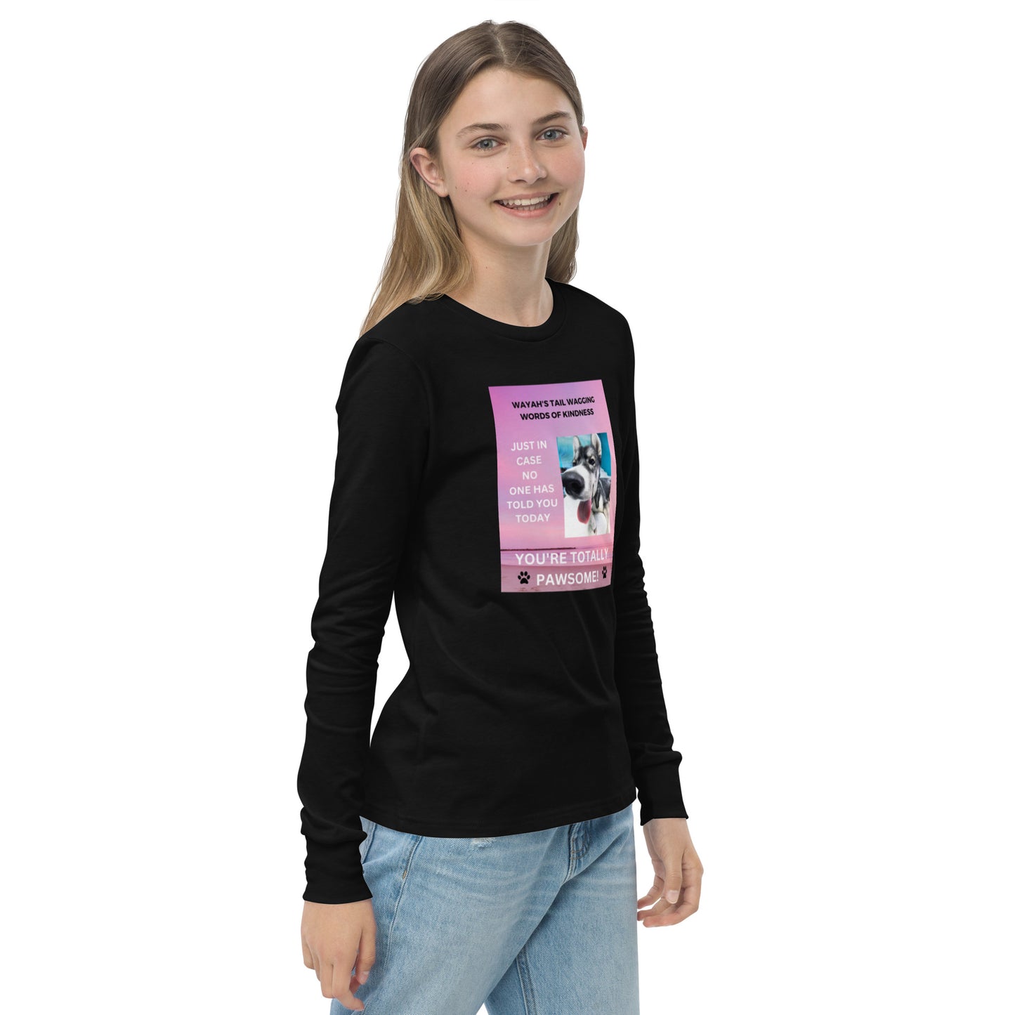 Youth long sleeve tee- You're Totally Pawsome