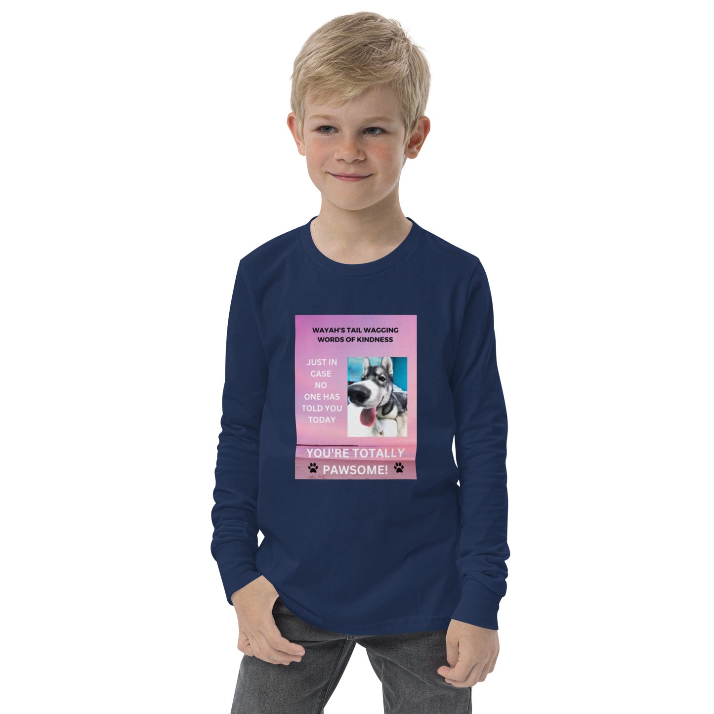 Youth long sleeve tee- You're Totally Pawsome