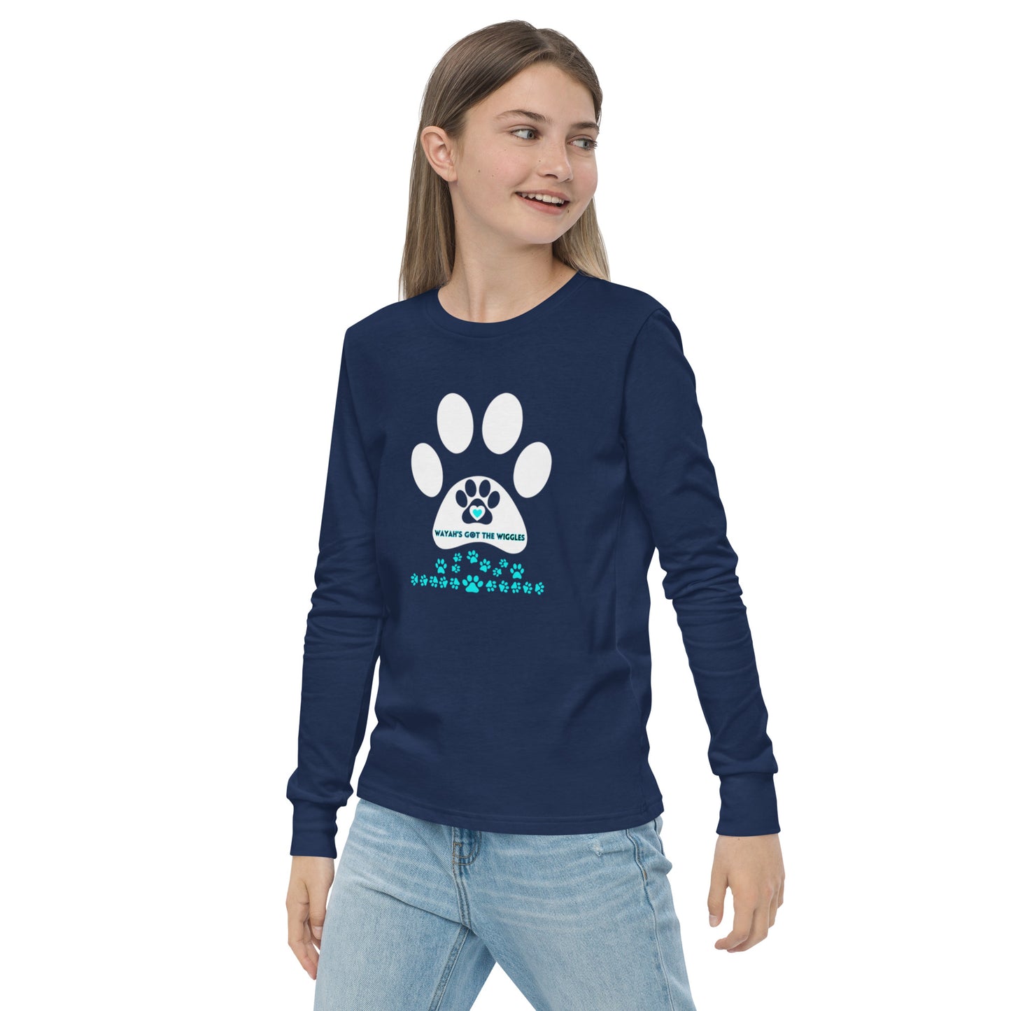 Paw Print- Youth long sleeve tee