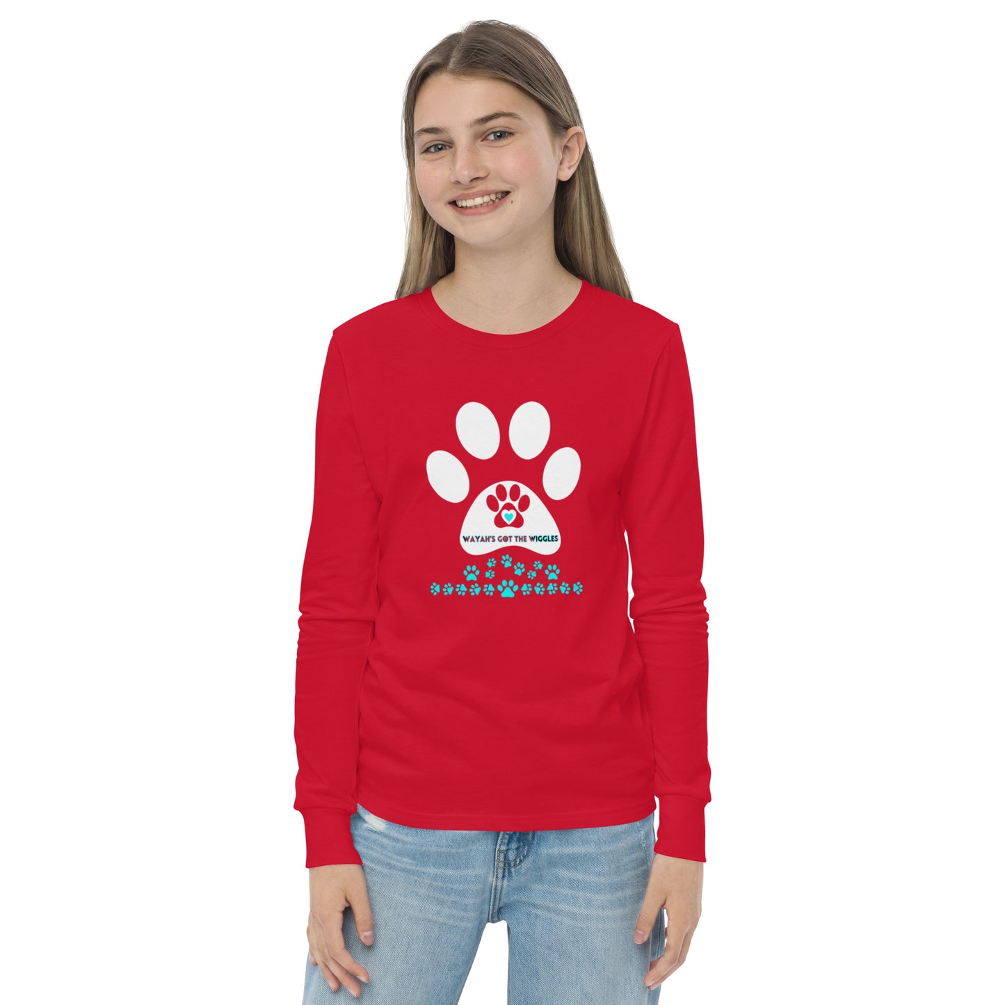 Paw Print- Youth long sleeve tee