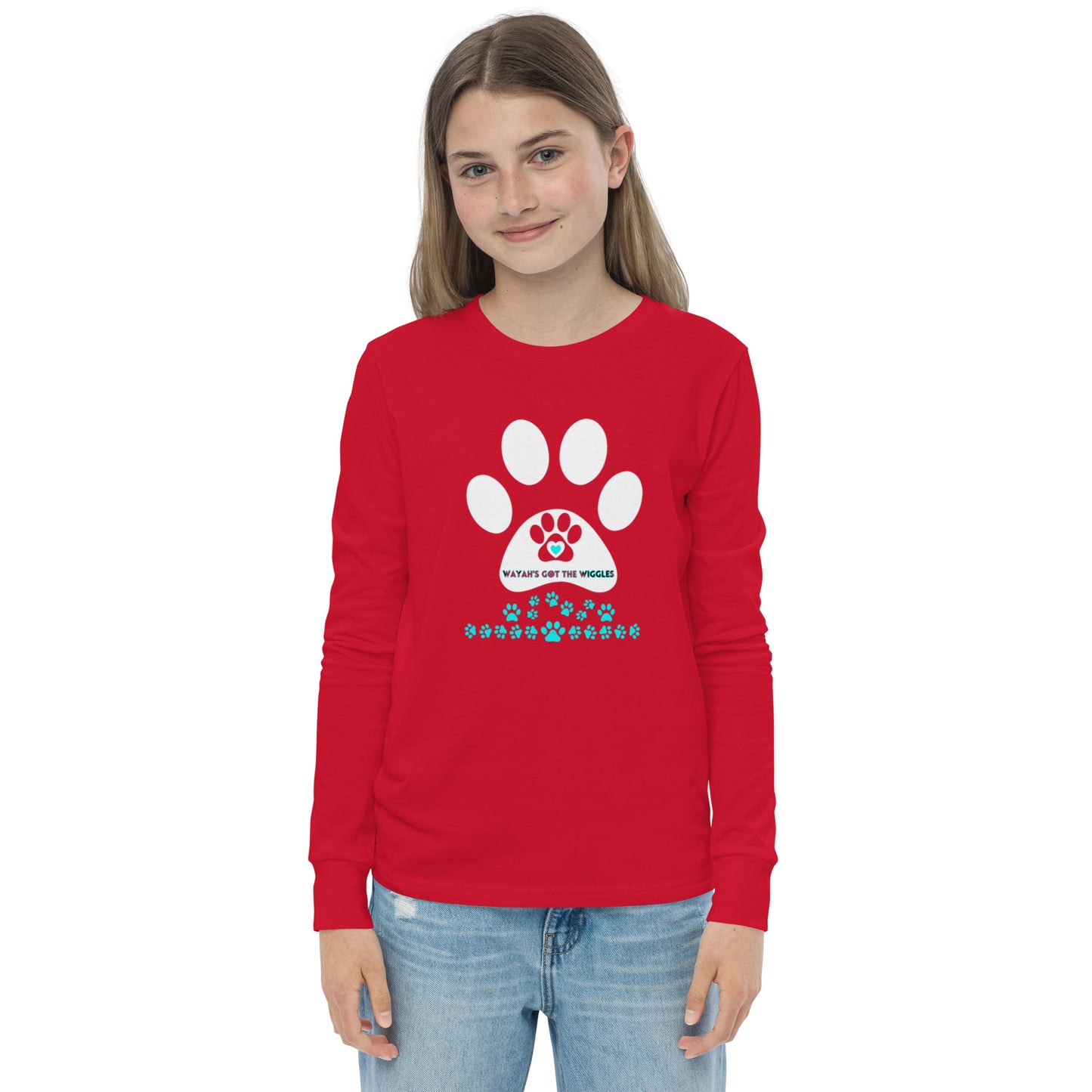 Paw Print- Youth long sleeve tee