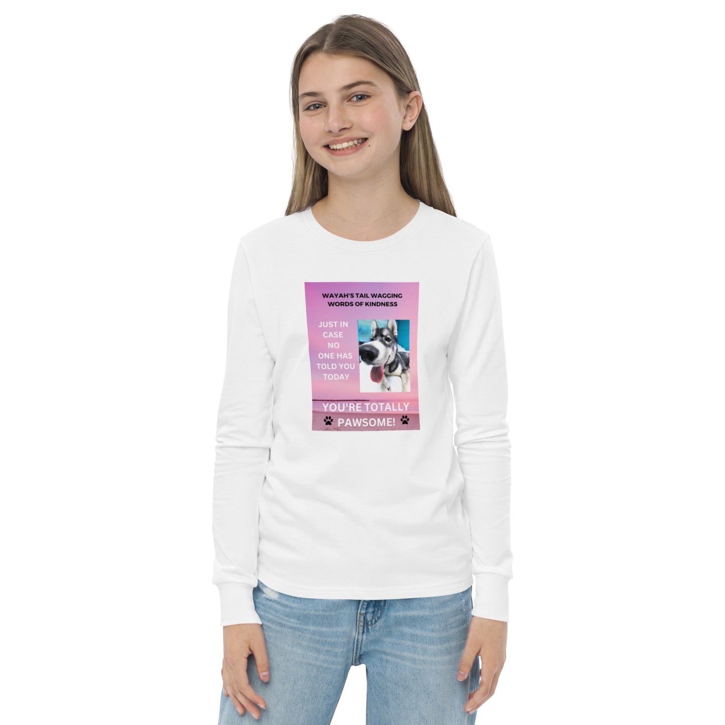 Youth long sleeve tee- You're Totally Pawsome