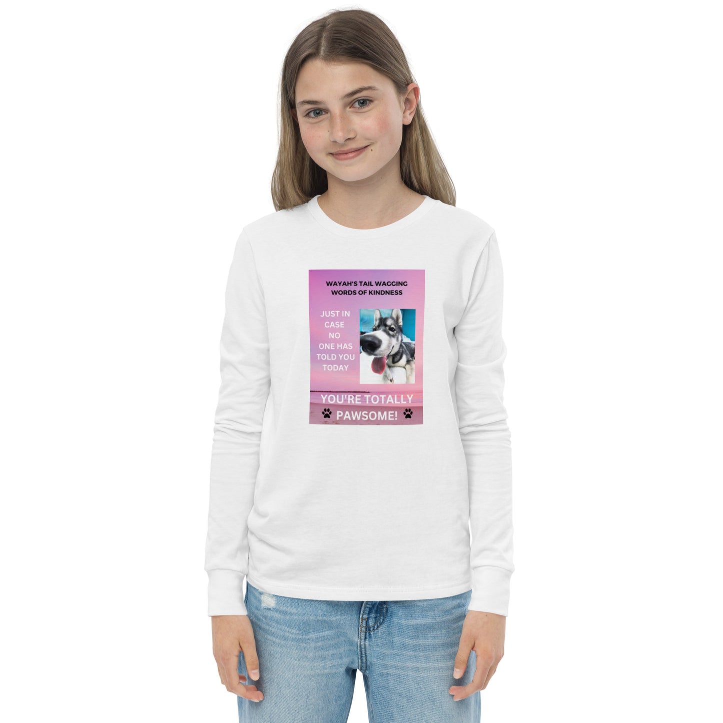 Youth long sleeve tee- You're Totally Pawsome