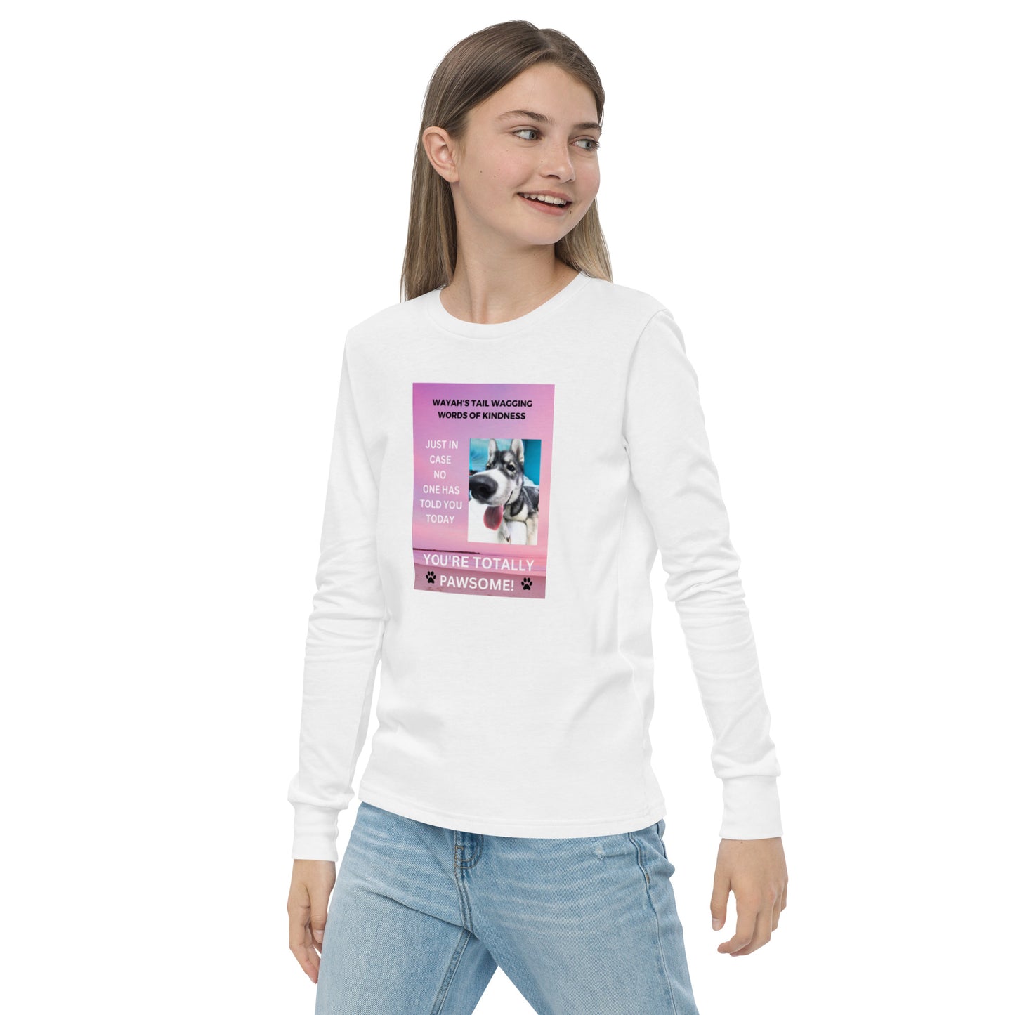 Youth long sleeve tee- You're Totally Pawsome