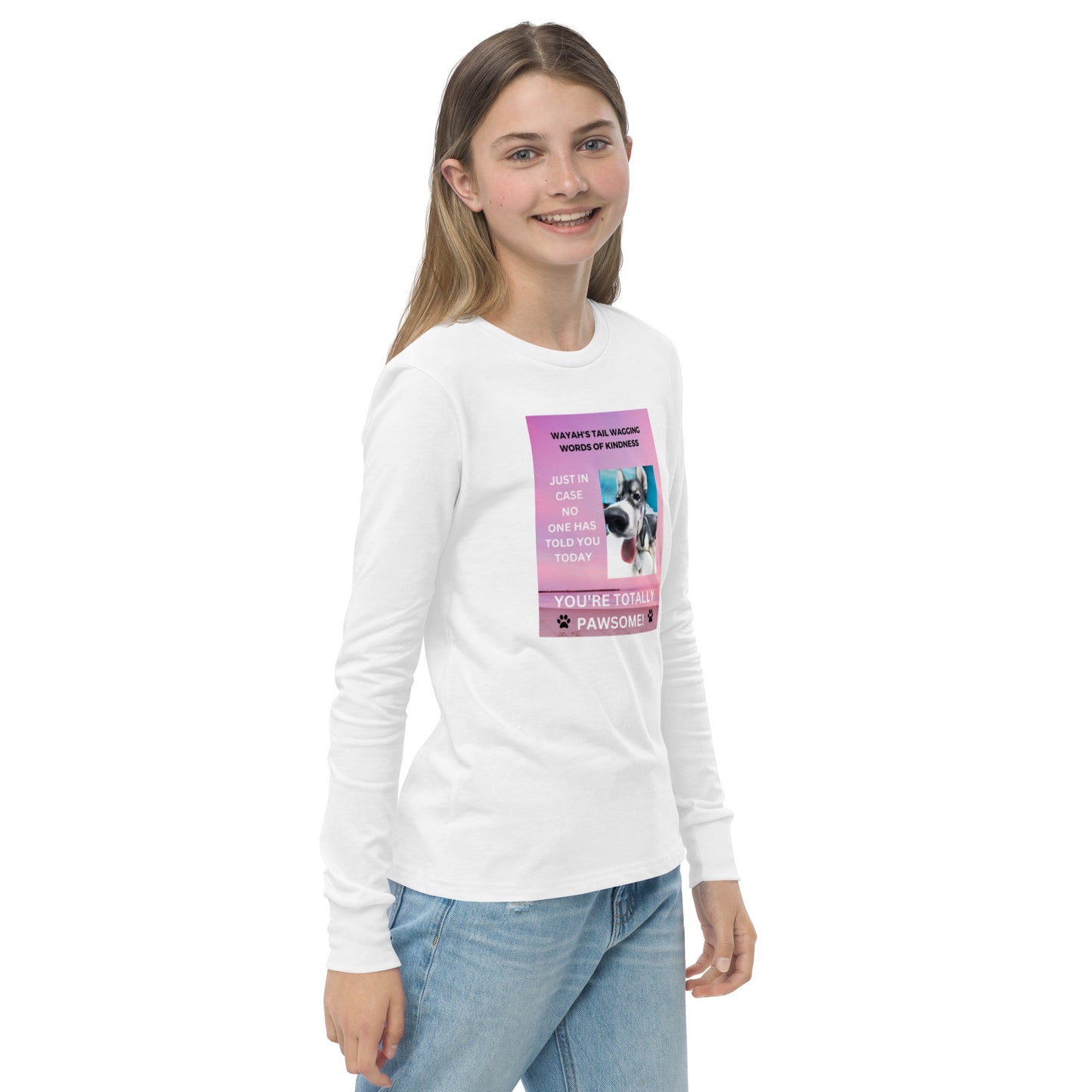 Youth long sleeve tee- You're Totally Pawsome