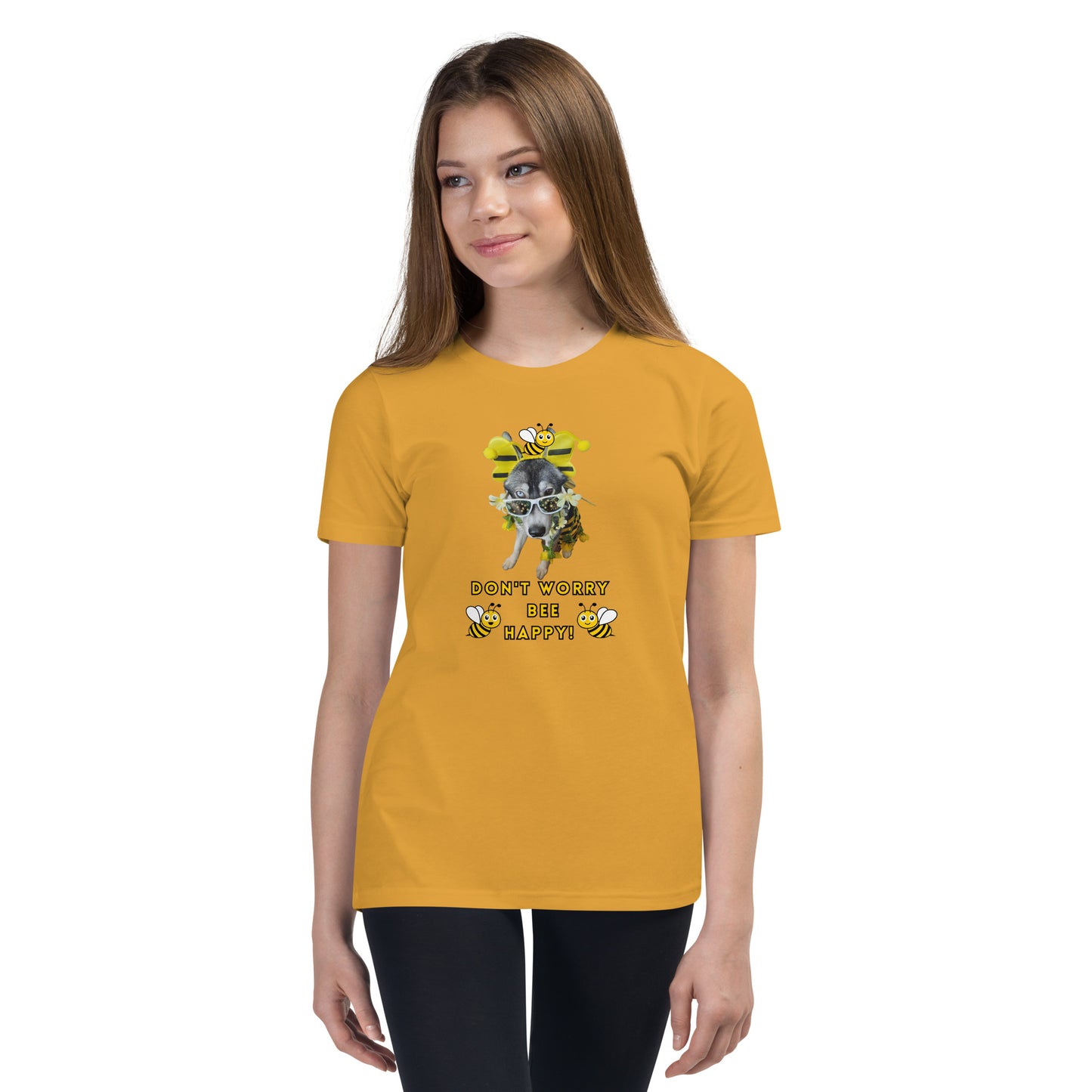 Bee Happy- Youth Short Sleeve T-Shirt